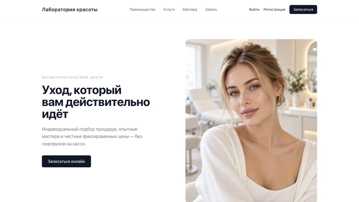 Главная страница проекта «Лаборатория красоты»